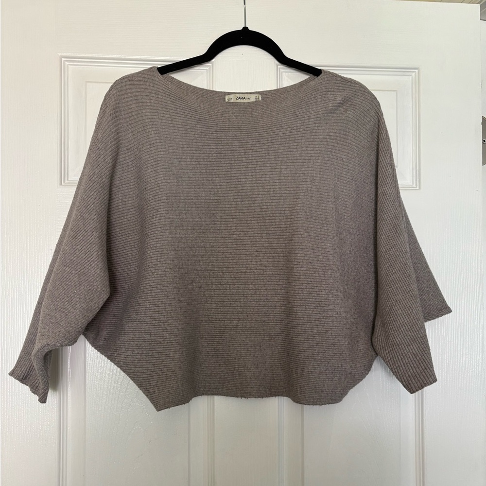 cropped grey sweater